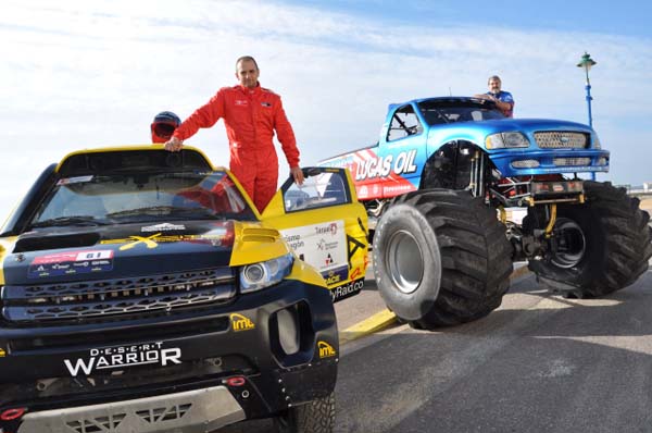 Excite Rallye Raid Team's driver and Team Principal John Hardy plus the Bigfoot 4x4 Monster Truck.